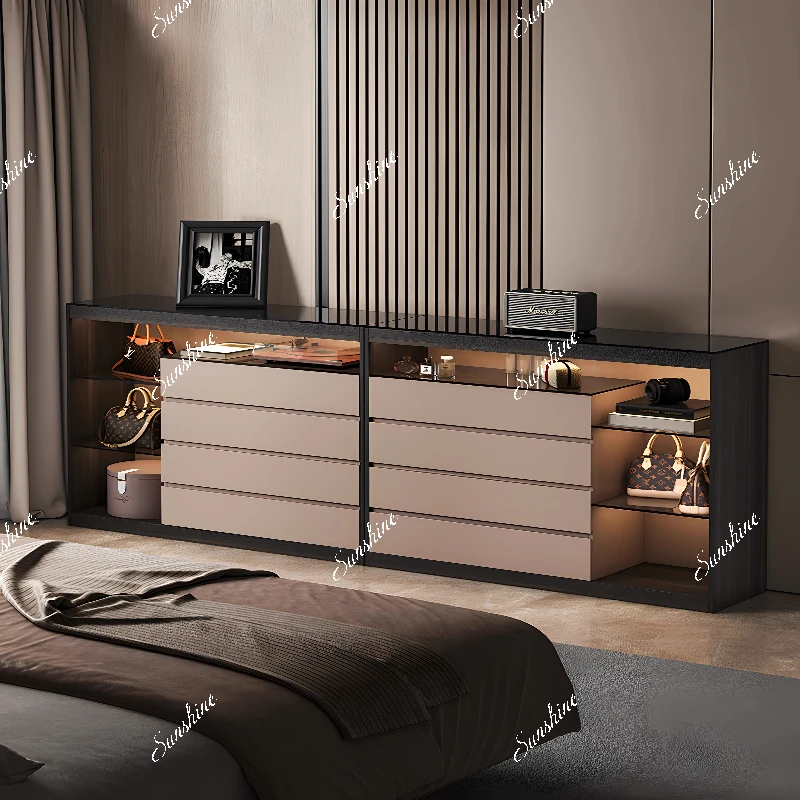 Italian high-end light luxury living room locker bedroom bedside cabinet