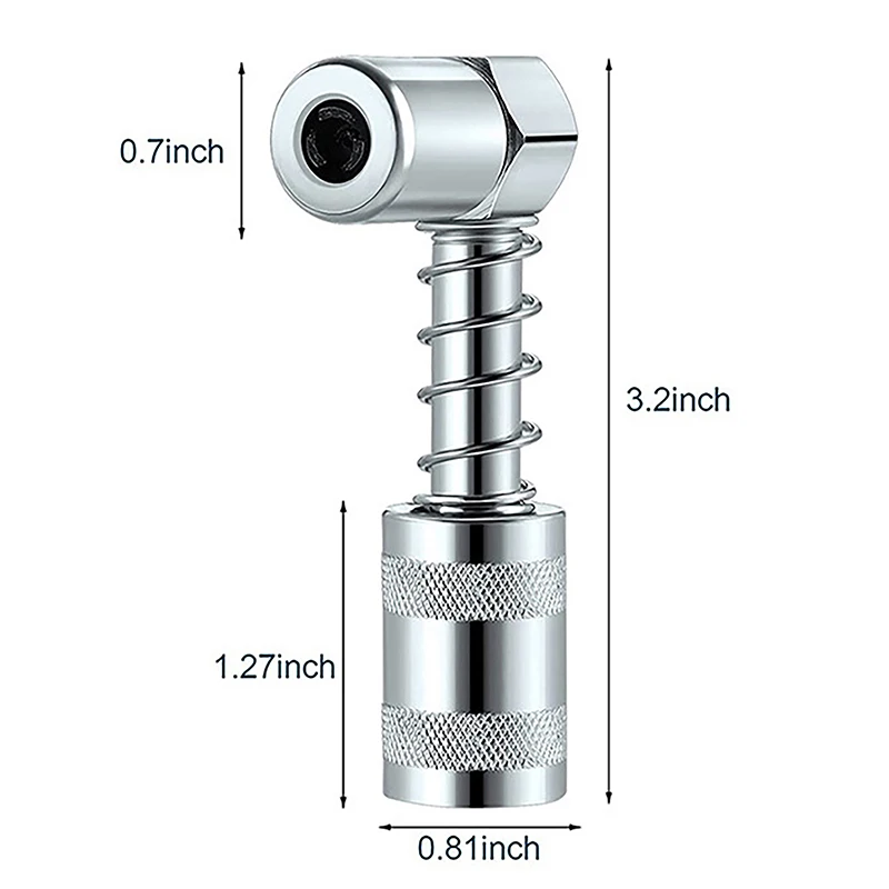 Professional Grease Coupler Fitting Tool 90 Degree Coupler Grease Fitting Tool Grease Nozzle Tool Lubrication Tool Accessories