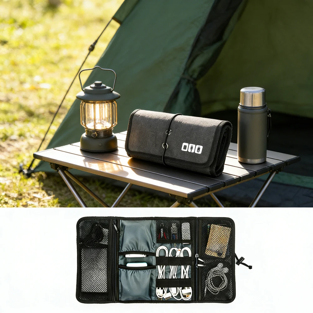 Tech Organizer Bag Cable Storage Case Travel Electronic Accessories Pouch for Charger Power Bank Earphone USB Cable Home Office view 5