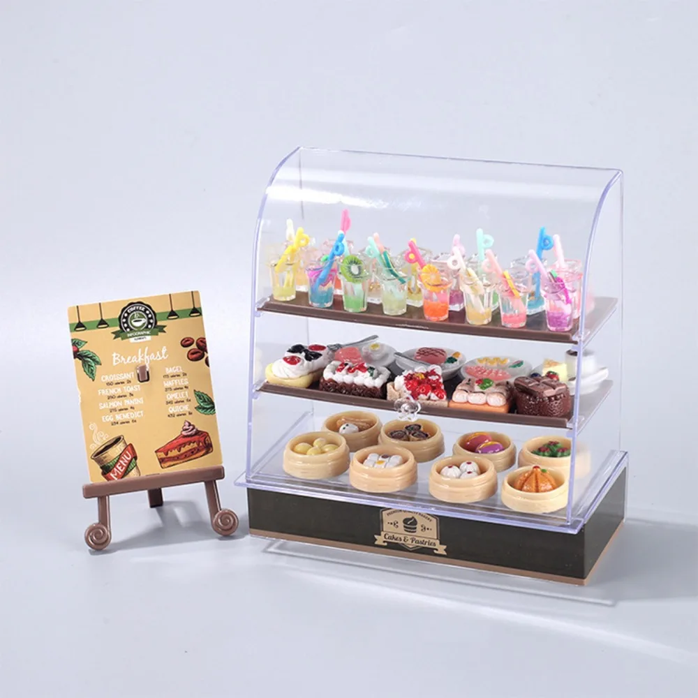 1:12 Scale Miniature Bakery Case Furniture Colorful Dollhouse Cake Case Model Mini Mini Food Bread Stand Play House