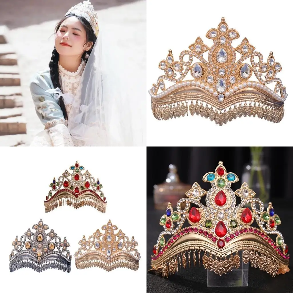 

Головные уборы с короной для девочек, народные головные уборы, винтажные украшения на голову, подарок для сценического шоу