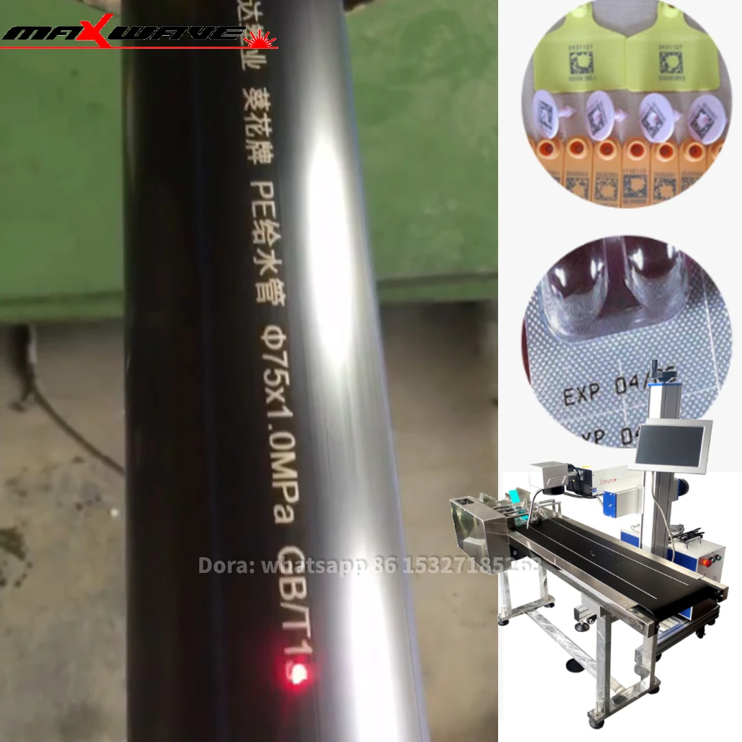

High Speed Flying Laser Marking Machine Auto Focus for Plastic Bags Glass Water Bottle Pipe Engraving Fiber laser Co2 UV Laser