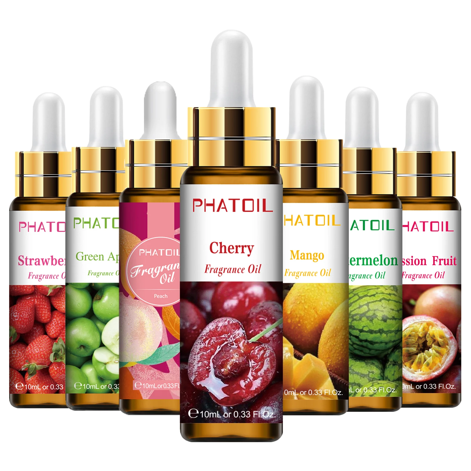 PHATOIL 1/3/9 szt. 10ml Olejek Zapachowy Owocowy Brzoskwinia Truskawka Marakujowa Wiśnia Mango Arbuz Jabłko Olejki Zapachowe