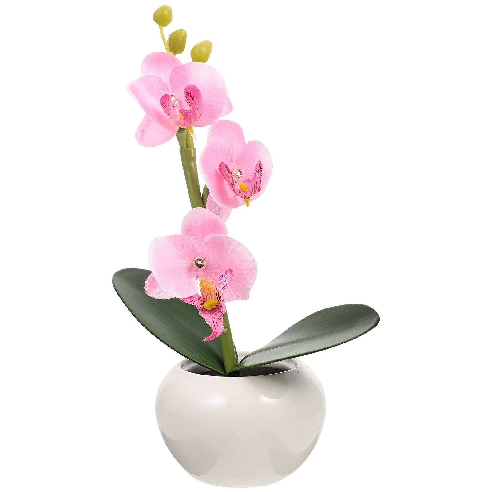 

1pc Flower Pot Light Pink Phalaenopsis Design Led Garden Lamp For Outdoor Indoor Decor Reusable Simulated Flower Light