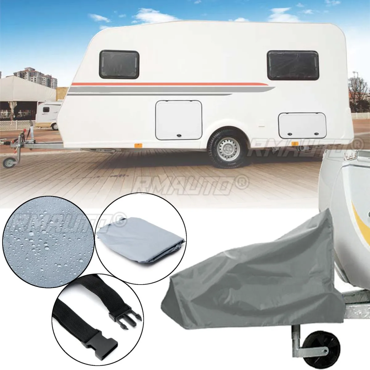 

Universal Caravan Hitch Cover Waterproof Dustproof Trailer Tow Ball Coupling Lock Cover for RV Motorhome