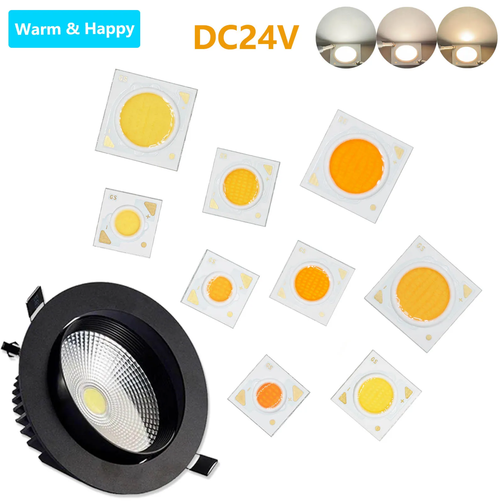 Constant Voltage DC24V LED Chip 3W 5W 7W 10W 12W 15W 20W 24W 30W COB Light Source 3000-4000-6500K Spotlight t