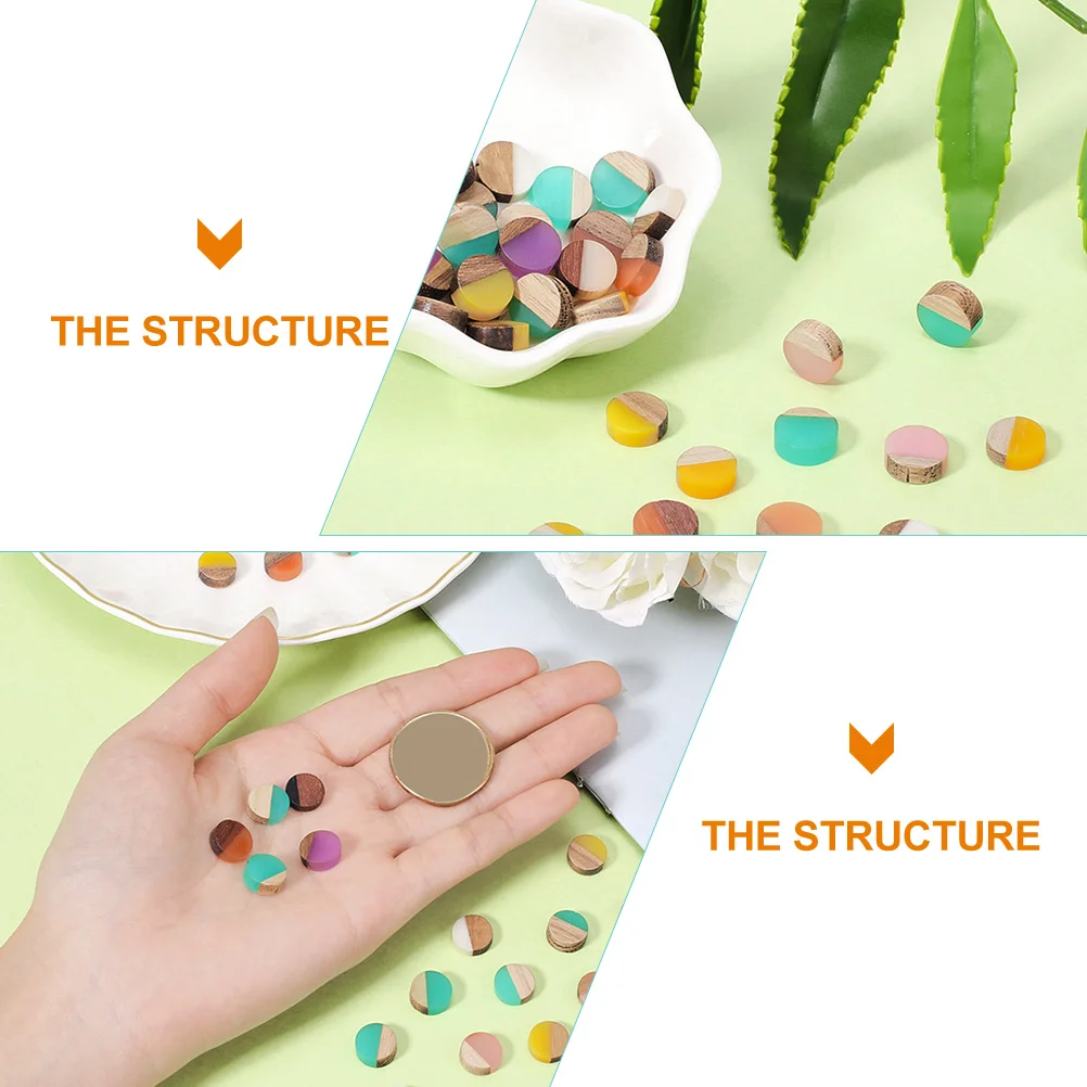 

50pcs Wooden Patch Accessories DIY Jewelry Material Resin Cabochons Charms Necklace Bracelet Making Supplies for Christmas