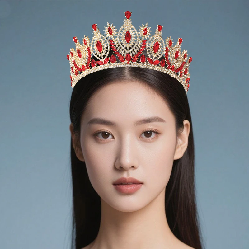 

1PCS Elegant Queen Bridal Hair Accessories for Women Princess Luxury Rhinestone Tiara Crown Prom Pageant Costume Accessories