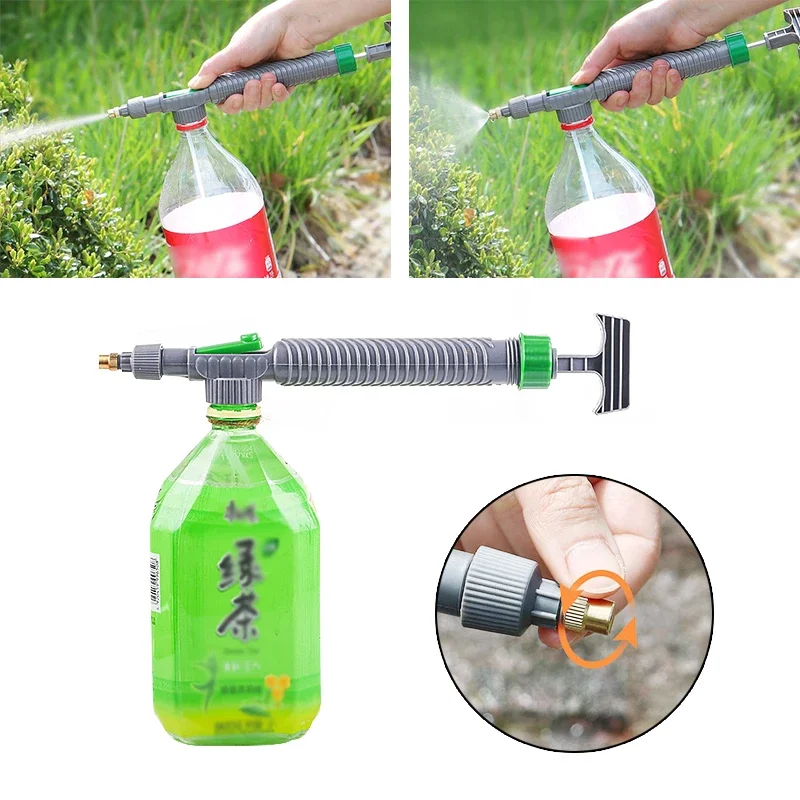 Manual High Pressure Air Pump Sprayer Adjustable Drink Bottle Spray Head Nozzle Garden Watering Tool Sprayer Agriculture Tools A