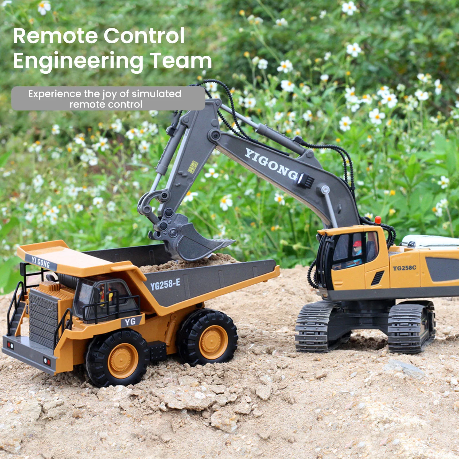 Remote Control Excavator Toy 11/9 Channel 2.4Ghz RC Construction Vehicle With Metal Shovel Truck Toys For Kids 680° Rotation