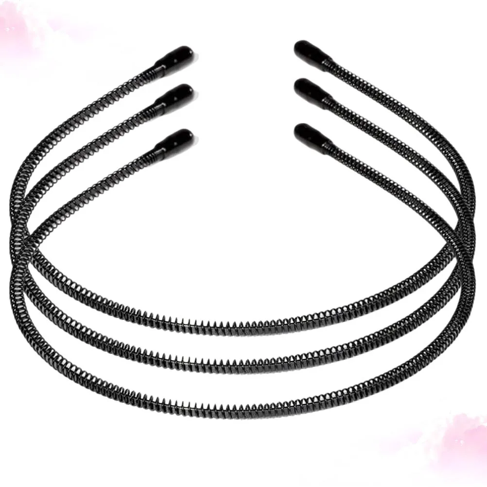 ที่คาดผมแบบเกลียวกันลื่น 3 ชิ้น สำหรับทุกเพศ ทำจากลวดเหล็ก ทนทาน เหมาะสำหรับเล่นกีฬา รูปทรงคลื่น มองไม่เห็น สำหรับผมยาว ผู้ชาย