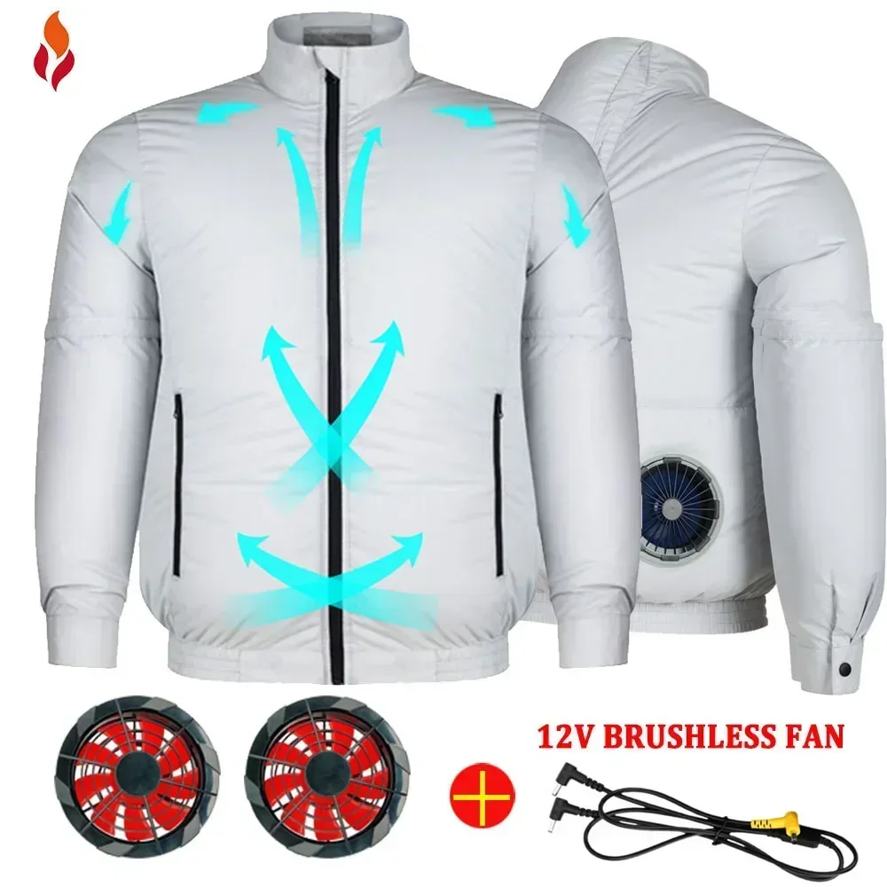 Gilet de climatiseur avec câble USB, manteau d'été, glacière de refroidissement, vestes électriques fibrCool, vêtements de ventilateur, 5V, 12V