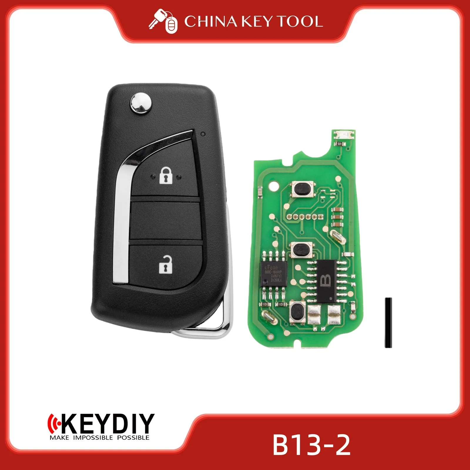 KEYDIY KD B13-2 Universal Flip Remote Key 2 Buttons Compatible with Toyota Type