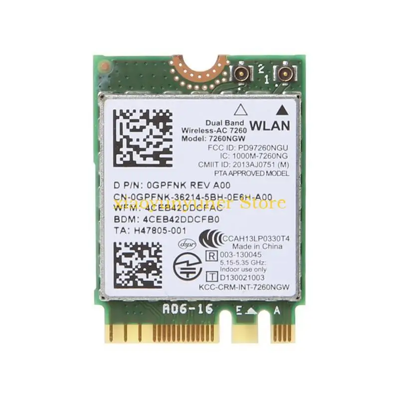 P9JB 7260NGW NGFF for M.2 Wireless Card 802.11ABGN/AC WiFi + Bluetooth-compatible 4.0 Network Adapter  for Intel Dual