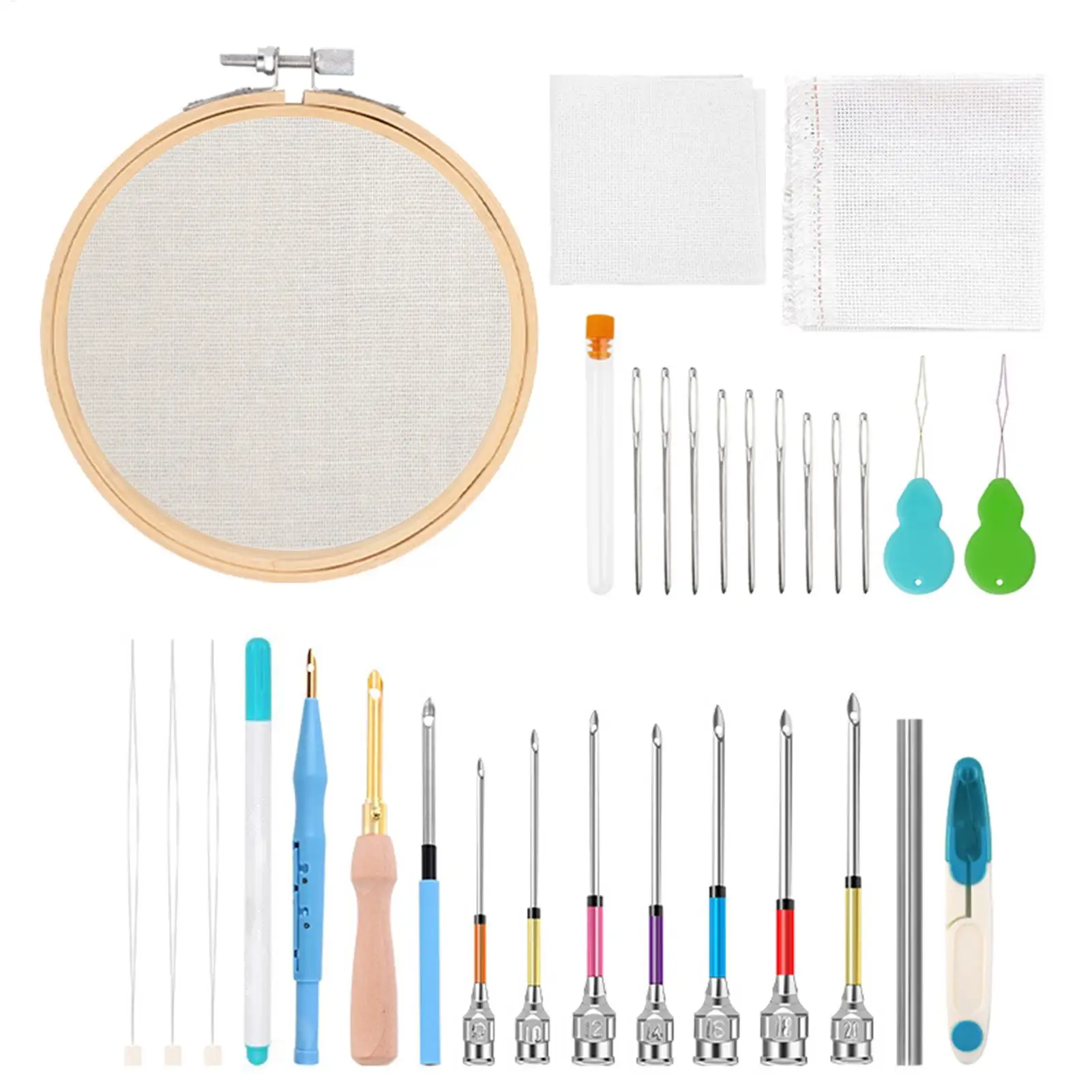 

Punch Needle Kits Ergonomic Handle Embroidery Tools Beginner Friendly Punch Needle Kit For Clothes Pillows Quilts Hats Craft