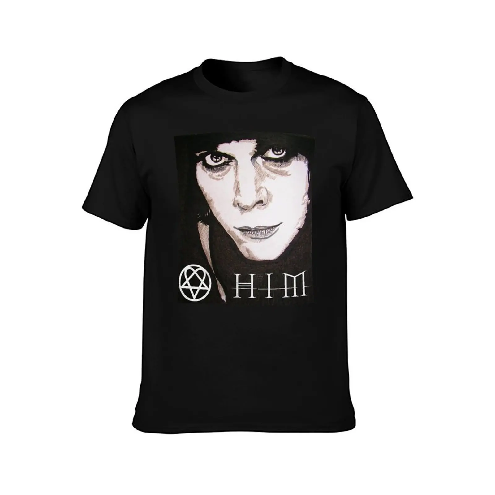 Ville Valo HIM T-Shirt Heavy Duty Casual Work Tee T-Shirt