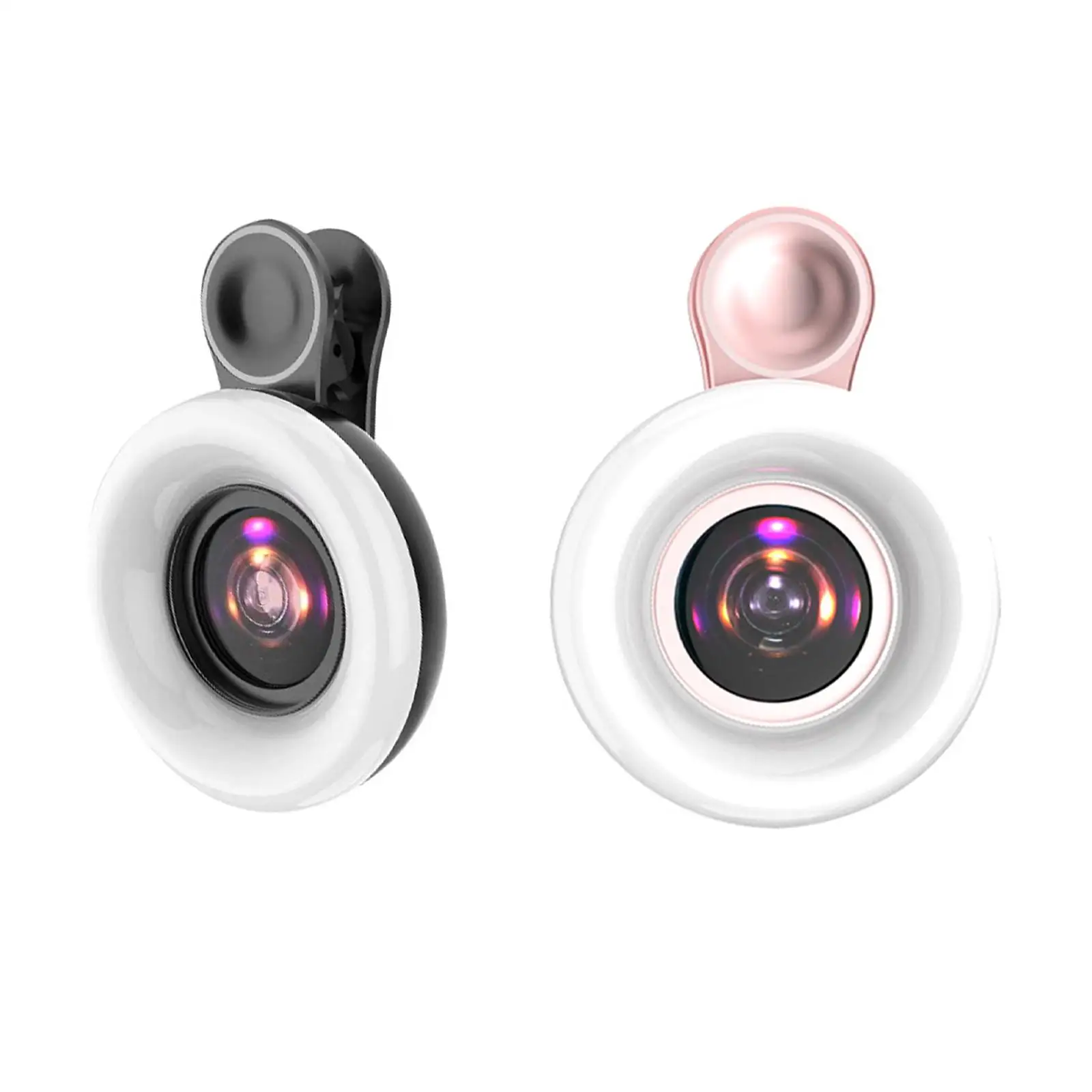 Mobile Phone Fill Light, 15x Lens Lighting Dimming Clip Light Small Light for Photography