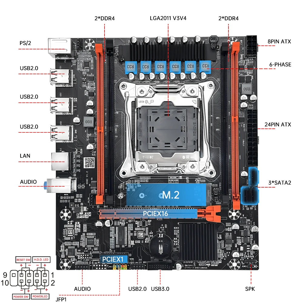 Kit scheda madre da gioco MOUGOL X99 con Intel Xeon E5 2680 V4 e DDR4 8Gx2 2133 MHz Dual Channel ECC RAM M.2 NVME per PC desktop