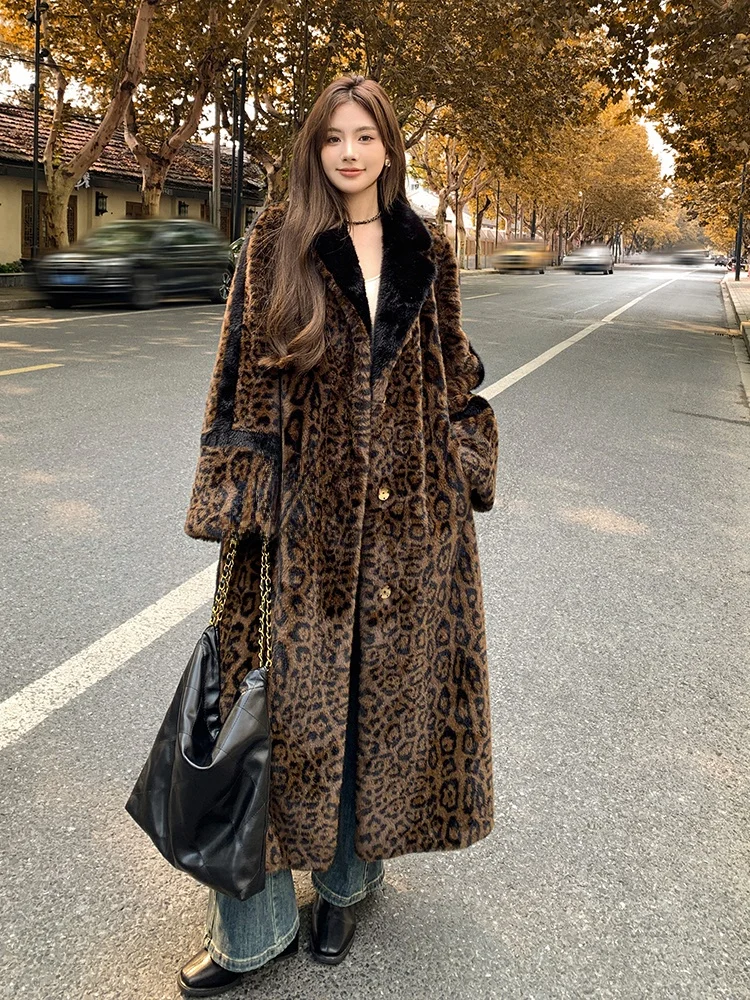 Cappotto di pelliccia da donna lungo con motivo leone invernale New Sle Street Sle Capispalla Cappotto di visone simulato Pendolarismo casual...