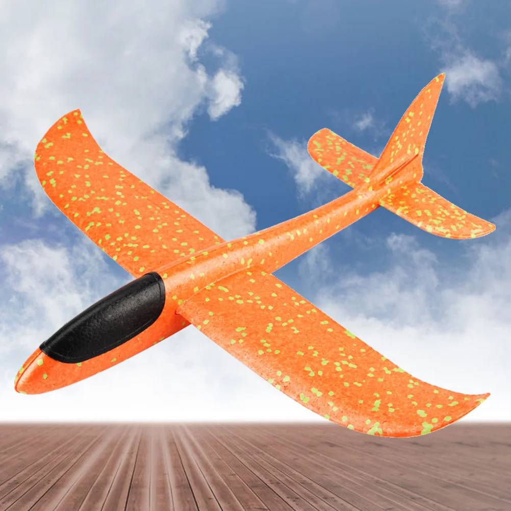 Airplane Model Manual Throwing Whirly Flying Glider Planes for Children Kids Playing (Orange) kids plane toys