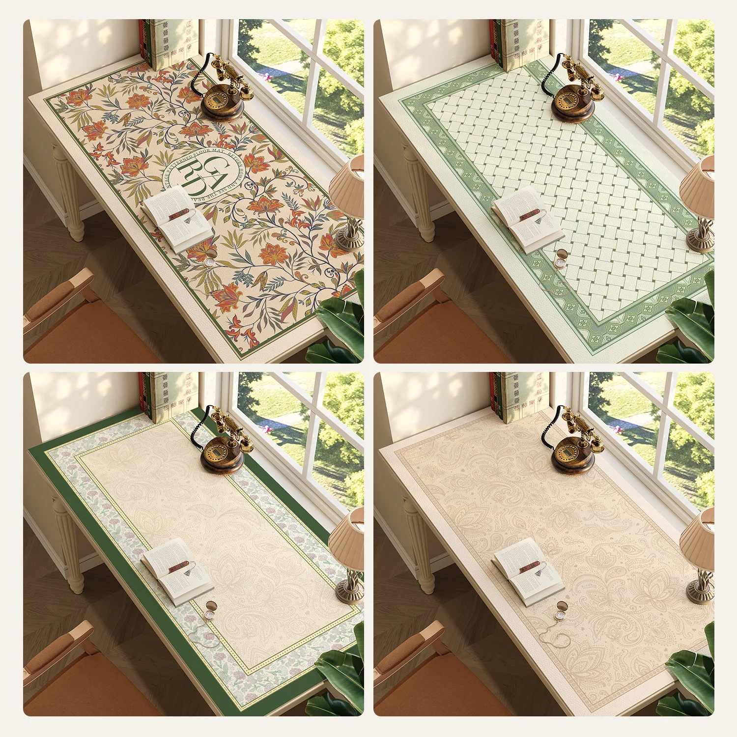 French style desk mat waterproof wipeable table pad for students study desks luxury high end office desktop mat