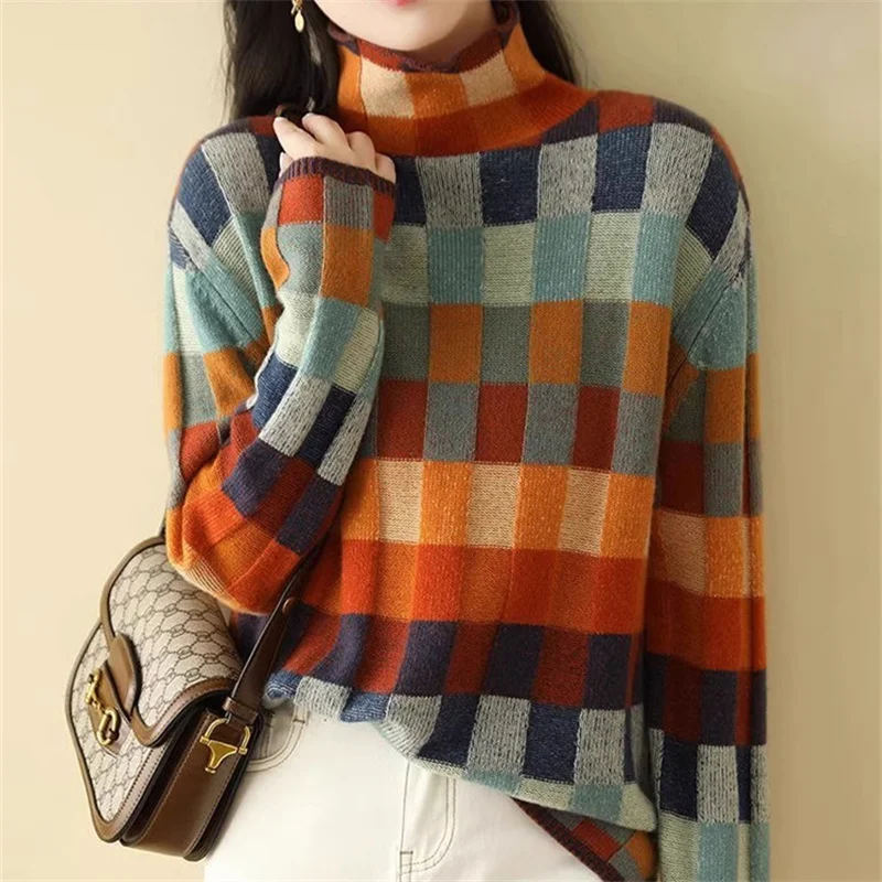 

Уникальный женский трикотаж премиум-класса High Ne Long Sve, осенний модный антипиллинг, европейский топ, женский свитер Quali