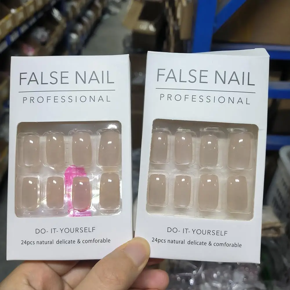 24 pièces brumeux bleu oeil de chat presse sur ongles court carré hiver noël faux ongles avec 1 gelée autocollants et fil de noël faux doigt