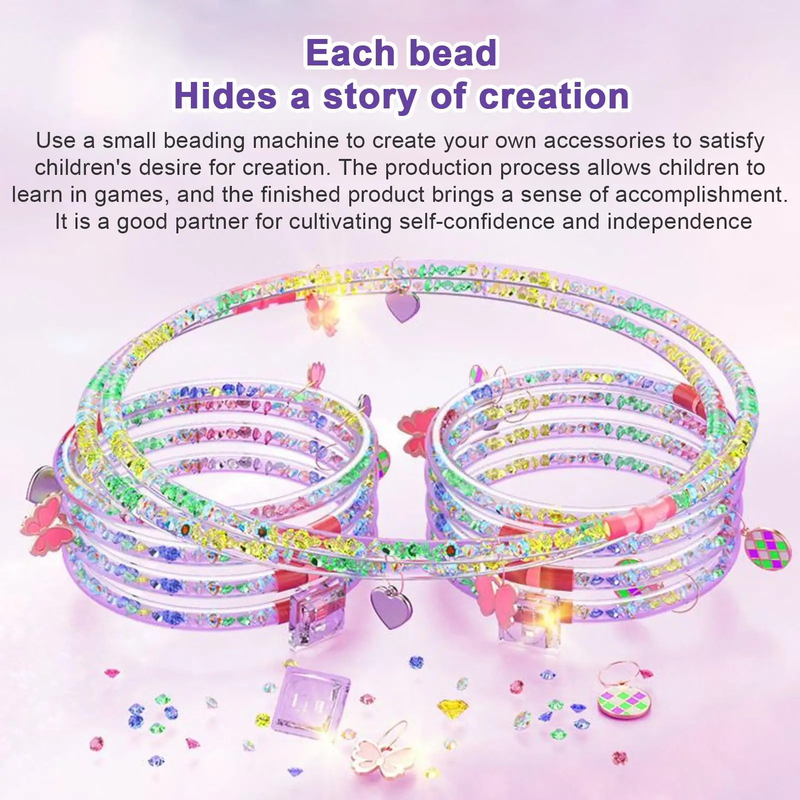 Machine à corder les perles pour la fabrication de bracelets pour enfants filles, artisanat fait à la main, bijoux, jouets, cadeaux d'anniversaire, bas de noël