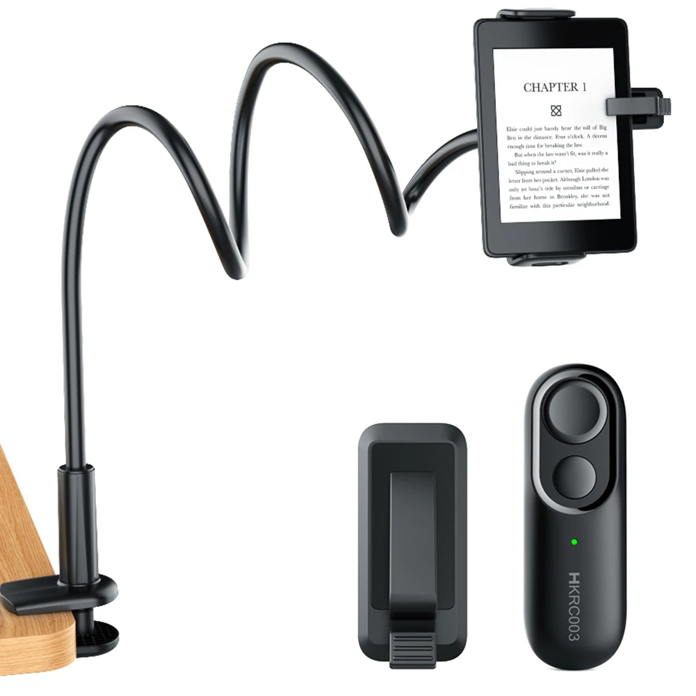 RF Remote Control Page Turner With Long Arm Desk Stand for Kindle Accessories Taking Photo Camera Video Recording Remote Trigger