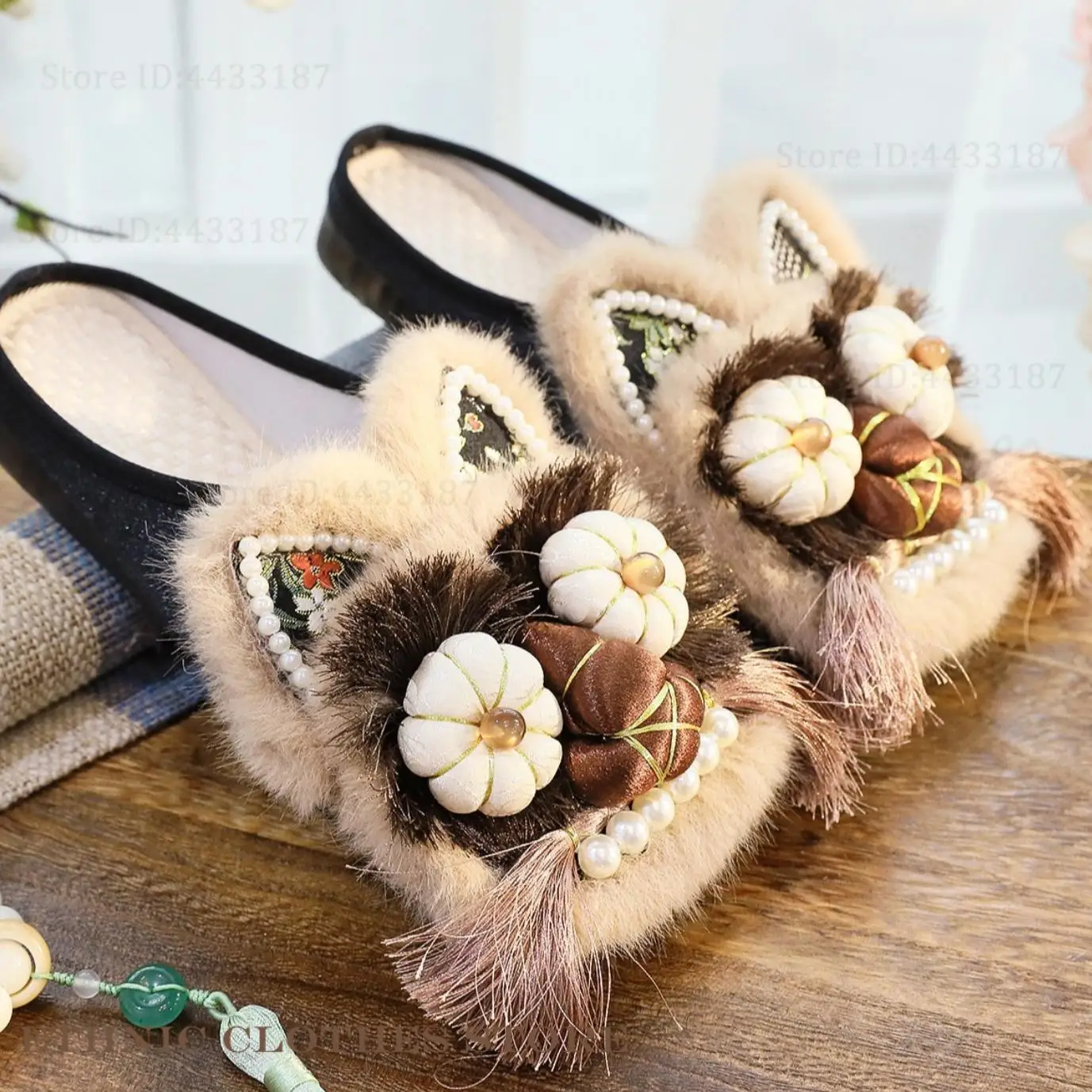 Chinese Ethnic Style Handmade Tiger Head Shoes Spring and Summer New Women's Slippers Exquisite Flat Shoes New Year Shoes