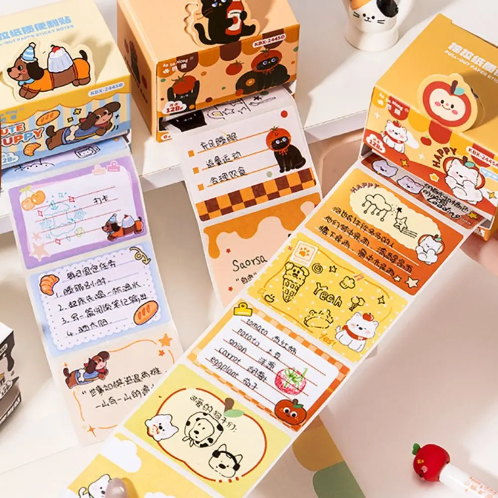 High Quality Puppy/Kitten Sticky Notes Pull-out Full Adhesive Marking Notepad Messages Paper Students