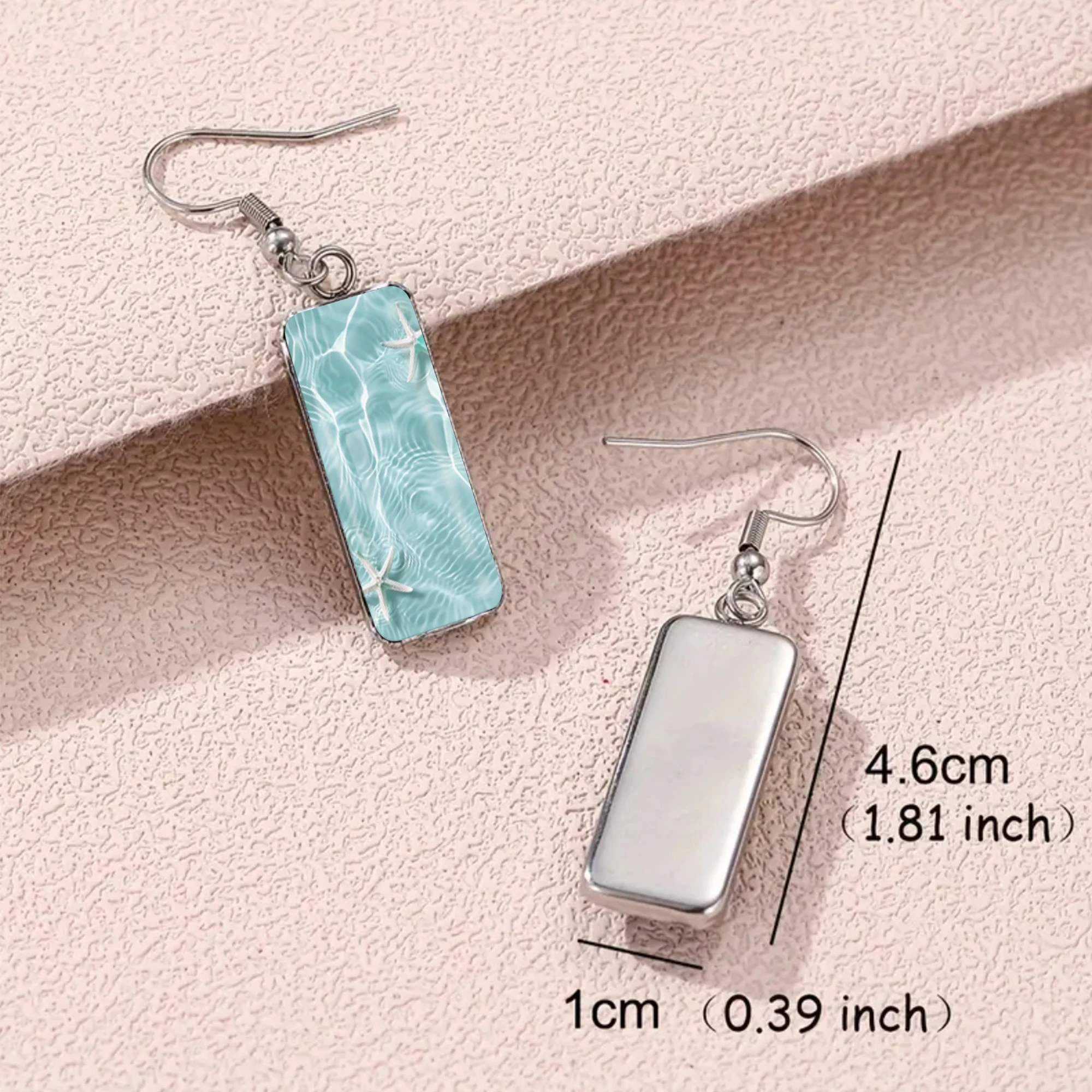 1 Pair of Clear Water Ripple Pattern Earrings with Convex Glass and 316 Stainless Steel Long Bars, Classic and Simple Style Suitable for Men and Women for Daily Wear, Holiday Gifts, Jewelry Earrings, Birthday Gifts