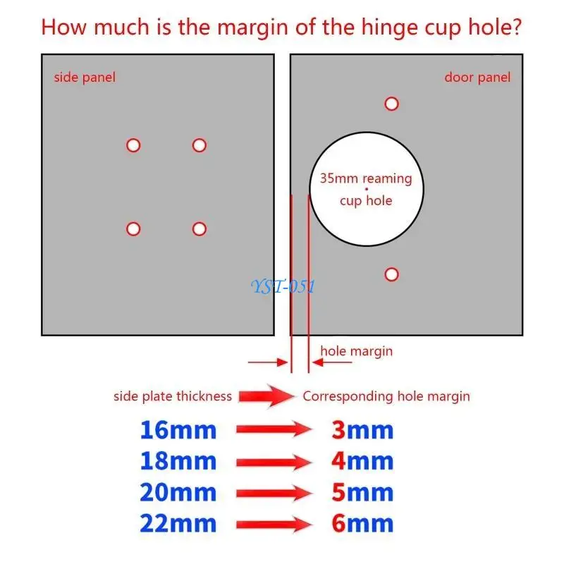 E15A ترقية مخفية مفصلية رقصة الألومنيوم سبيكة المفصلات حفر حفرة رقصة رقصة DRIL