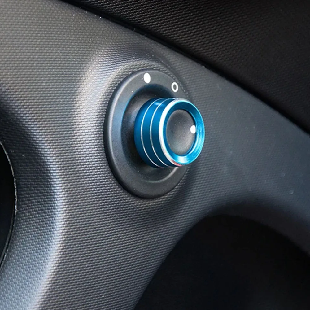 Car Rearview Mirror Adjust Knob Ring Aluminum Alloy Trim for Smart 453 Fortwo For Forfour Interior Enhancement