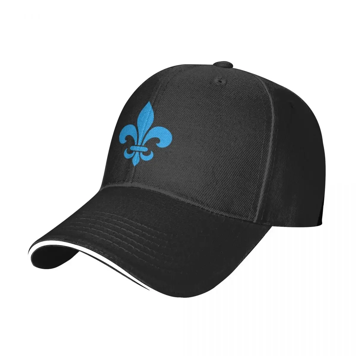 Quebec France blue fleur de lys modern style PQ Qc Royal french francais on white background Baseball Cap