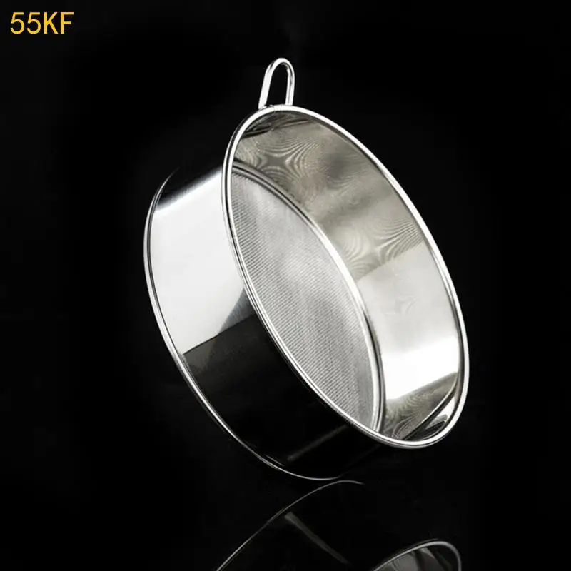 

55KF Fine Mesh Flour Sieve for Baking Enthusiasts Rusts Resistant Stainless Steel Kitchen Sifter Multipurpose Strainer