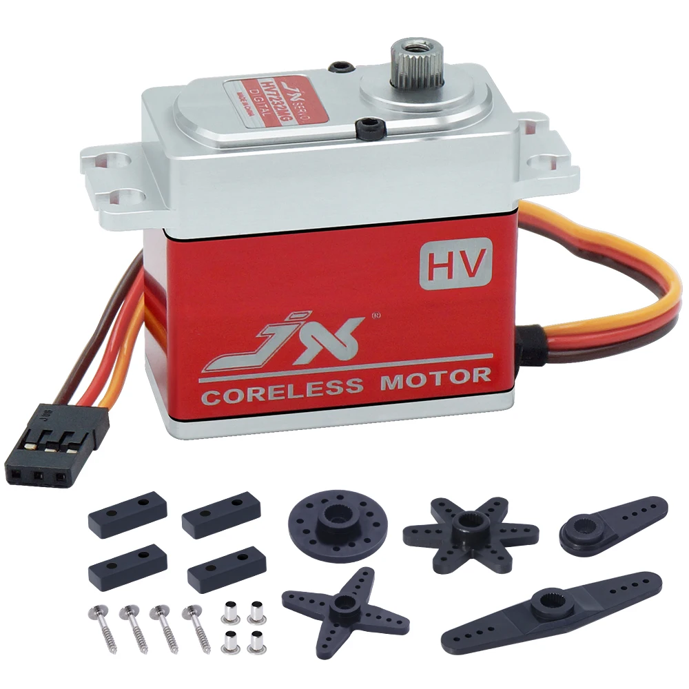 

JX PDI-HV7232MG 32 кг Высоковольтный цифровой бессердечный полный алюминиевый корпус с ЧПУ Стандартный сервопривод для 1/8 1/10 RC автомобиля Гусеничный грузовик