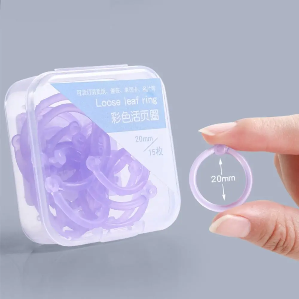 Anillo de carpeta creativo DIY, hebilla de papel de hojas sueltas de plástico multifunción, Clip de fijación de papel de hojas sueltas de 15/20/25mm, escuela y oficina
