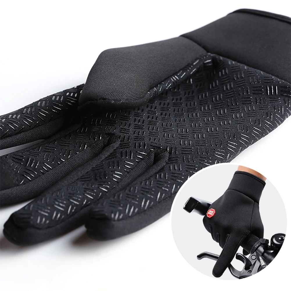 

1 Pair Waterproof Touch Screen Gloves Windproof Thermal For Outdoor Sports Cycling Hiking Running Climbing S Size Silicone Grip