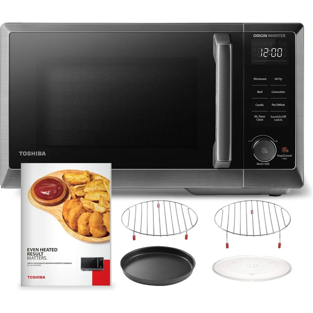 Horno microondas para encimera, freidora de aire combinada serie MASTER, asado, convección, combi rápido, descongelación uniforme, sonido de tocadiscos de 11,3 pulgadas