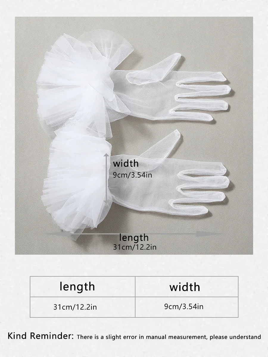 Guantes de novia cortos con dedos blancos, guantes de boda transparentes hasta la muñeca, adecuados para accesorios de boda para mujer