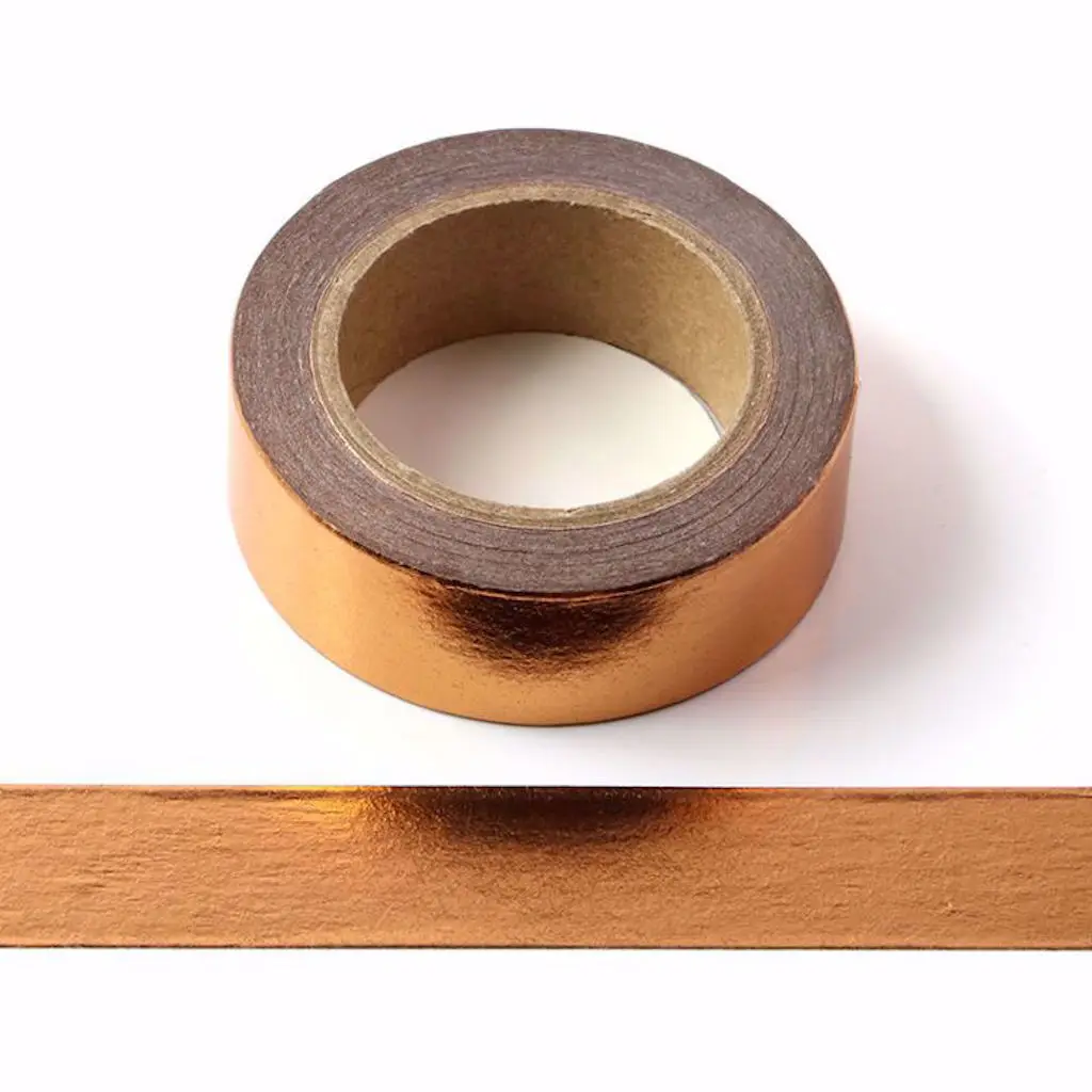 15mmx10m Superior Washi Tape Bronze Foil Decorative Adhesive Tape For Journaling,Scrapbooking