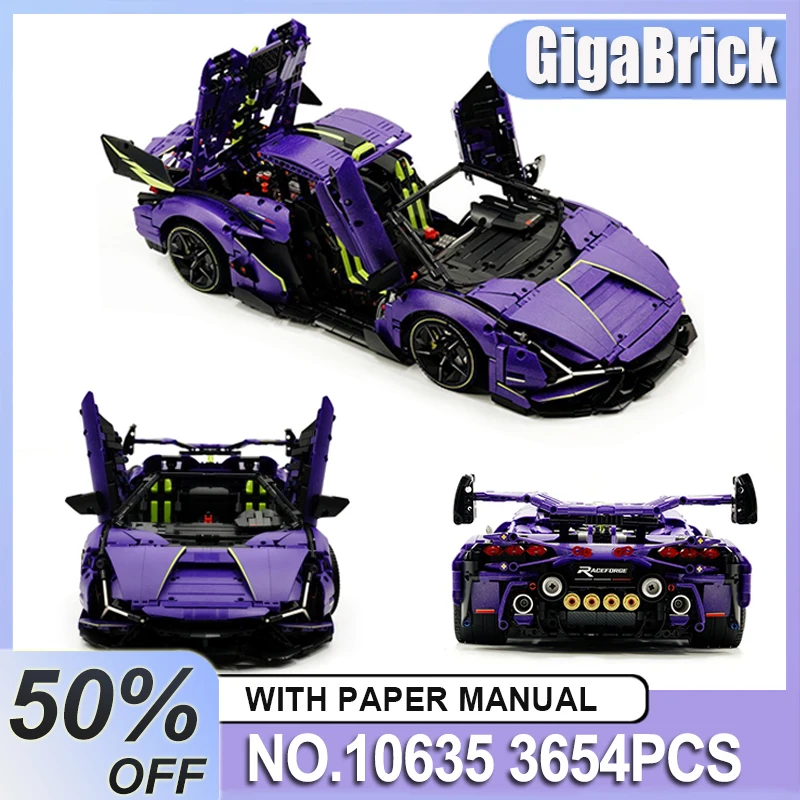 

High-quality GULY 10635 MOC Desk Decor Technical Racing Building Block Assembly Super Vehicle Brick Model DIY Toy Christmas Gift