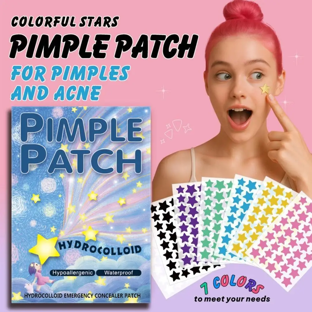 

1400 Pcs Colorful Star Acne Patches Assorted Color Pimple Patches For Face Concealer Sticker Invisible Spot Cover Makeup Tool