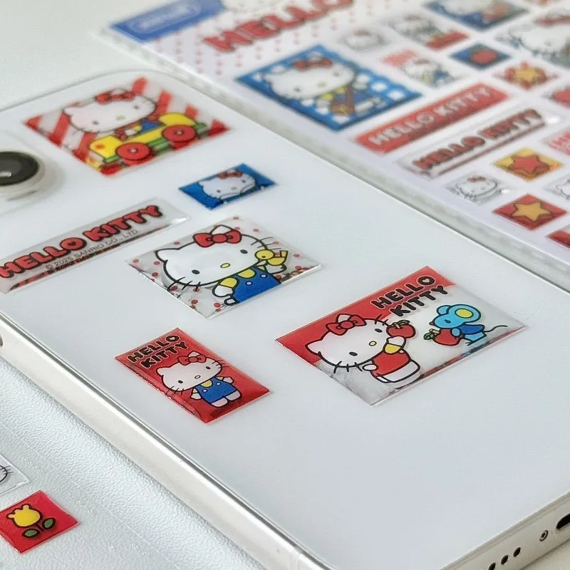 Hello Kitty Stickers Sanrio Cute and Adorable Phone Cases Decorative Notebooks Water Cups Luggage Student Rewards Guitar Sticker