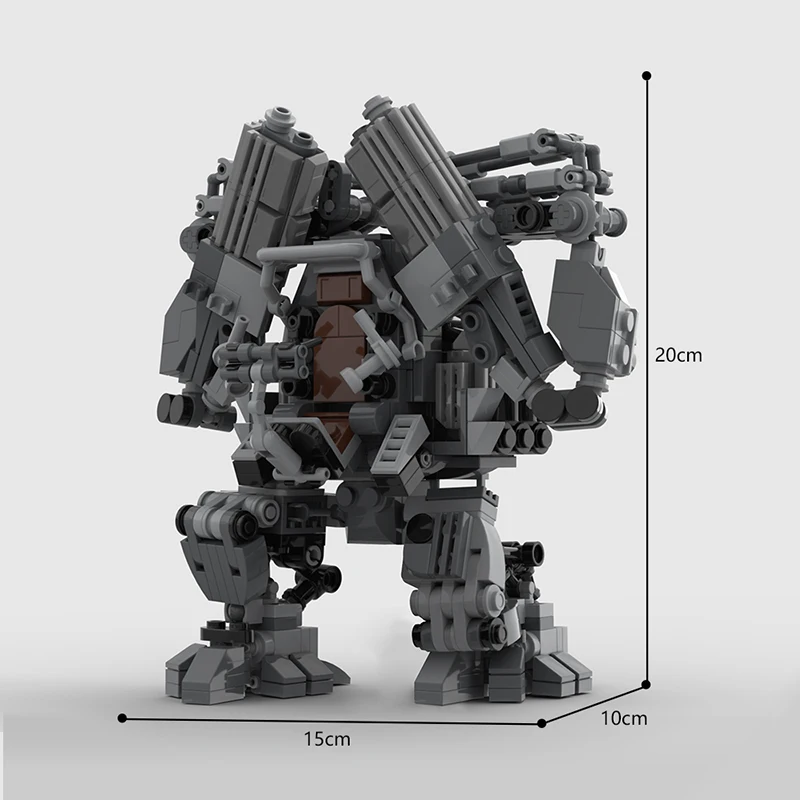 MOC Meche Metal Mech موجهة صلبة ريكس ، روبوتات APU ، مغتصب ، موديل ، ألعاب مكعبات بناء للأطفال ، هدايا للأطفال