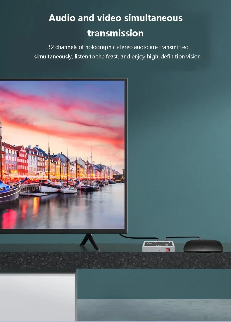 DTECH 4-Ports 18Gbps HDCP 2.2 Metal Shell HDMI 2.0 Splitter DC 5V Powered HDMI Splitter 1X4