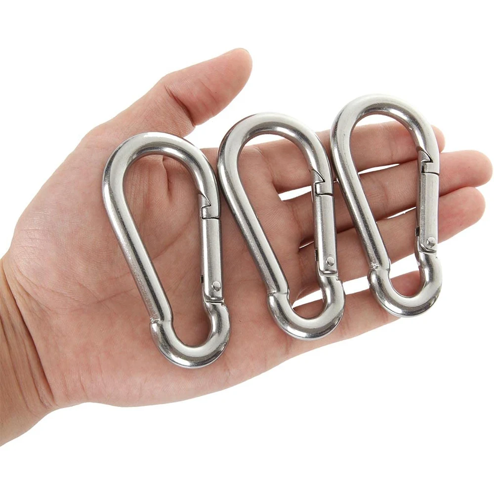 30Pcs Carbon Steel Carabiner D-Ring Key Chain Clip Camping Keyring Snap Hook Outdoor Travel Kit Camping Equipment