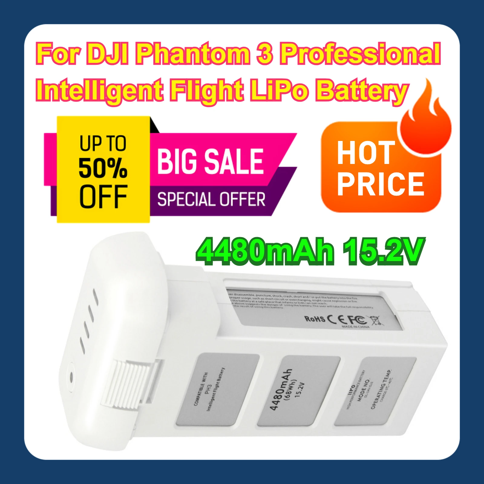 

4480mAh 15.2V For DJI Phantom 3 Professional Intelligent Flight LiPo Battery