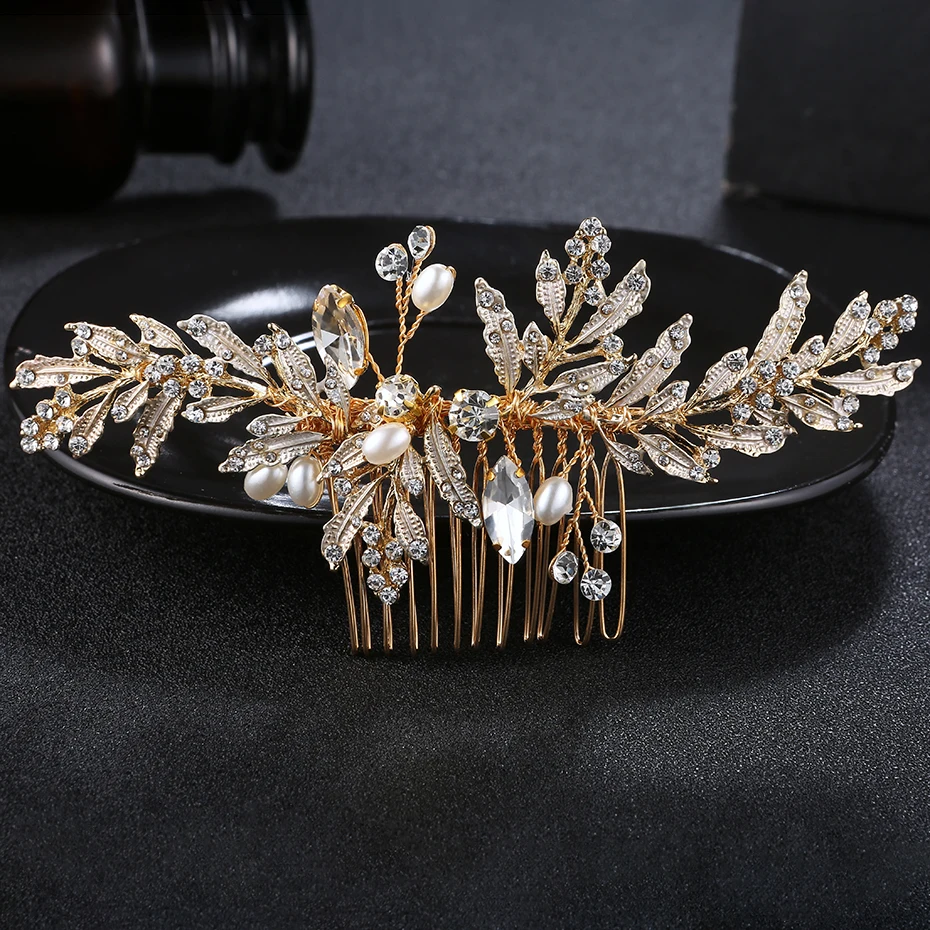 

Элегантный свадебный гребень для волос из сплава с жемчугом, нежная заколка для волос ручной работы, головной убор, праздничные украшения, аксессуары для волос для женщин